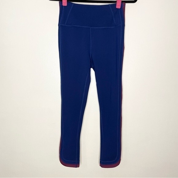 Free People Leggings Movement Side Stripe Exercise Active Royal Blue Size Medium - Picture 2 of 9